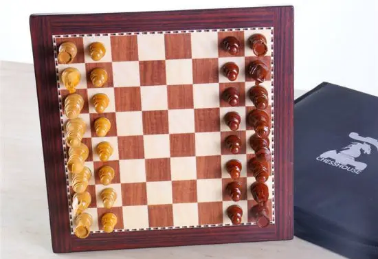 12″ Magnetic Travel Chess Set in Rosewood