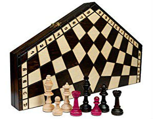 3 Player Wood Chess Set - Folded