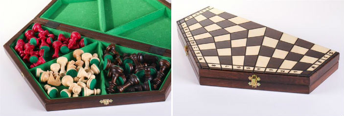 Wooden 3 Player Chess Set