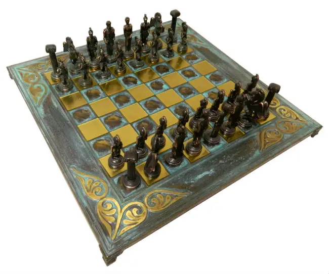 SPARTA Greek Mythology TROJAN WAR Troy vs Spartan Chess Set 17" CASTLE Board 