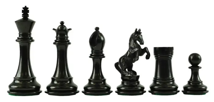 4″ Alexander Staunton Ebony Wood Chess Pieces with box