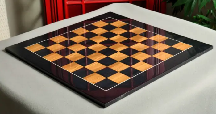 Blackwood and Olivewood Standard Traditional Chess Board - Gloss Finish