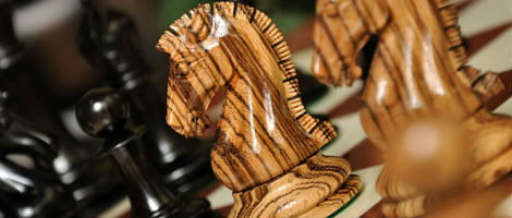 Camaratta Signature Series Cooke Luxury Chess Pieces with Genuine Ebony