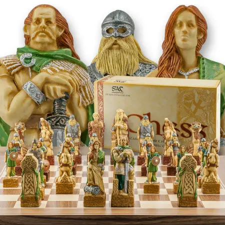 Celtic Vs. Vikings Chess Pieces – SAC Hand Decorated
