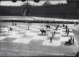 Giant Chess Game in St. Petersburg, Russia