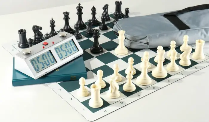 Folding 19" board 2" sq 3 1/2" King Tournament Chess Set #5 