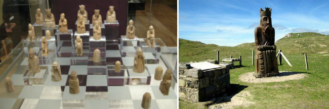 The Isle of Lewis Chess Pieces at the British Museum and a Photo form the Isle of Lewis