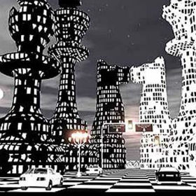 A simulation of the chess-themed city in Dubai