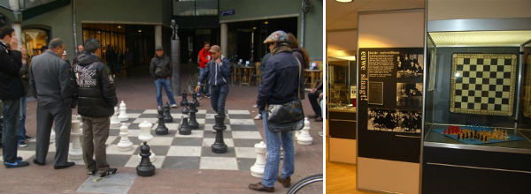 Enjoy a game of chess on the giant chess set at the Max Euwe Chess Museum