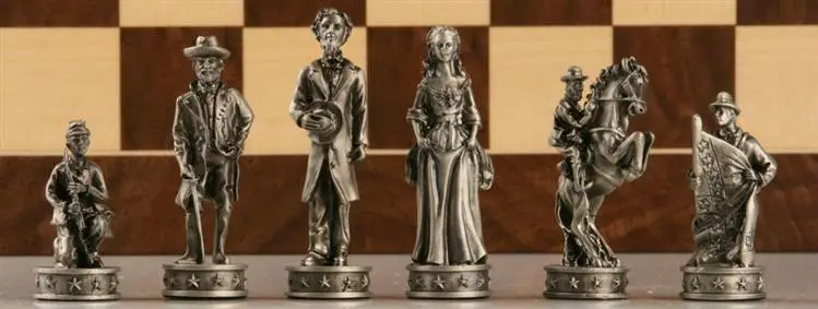 Summit Handpainted Civil War Chess Set The Chessman North VS South Detail for sale online 