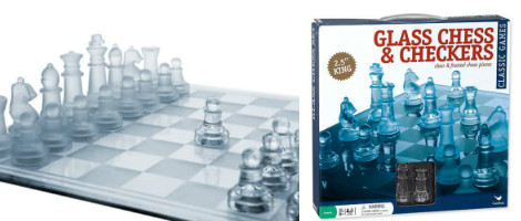 Classic Games Glass Chess and Checkers Set