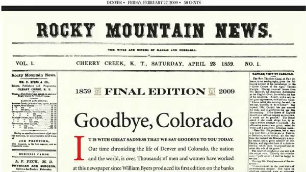 The "Rocky Mountain News" Newspaper