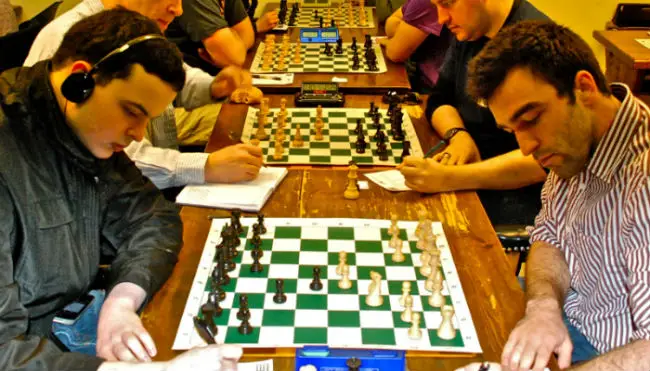 NM Evan Rabin in a chess match