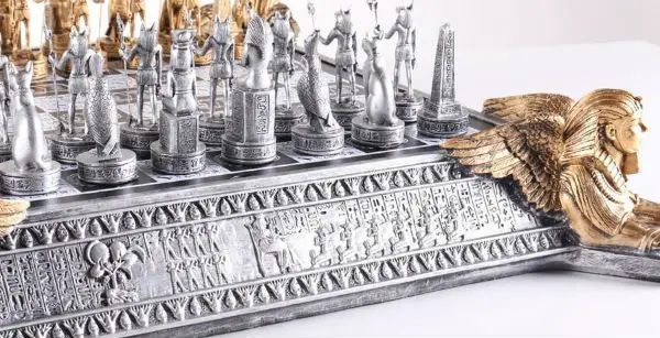Chess Set Pieces pewter Ancient Egypt NEW 