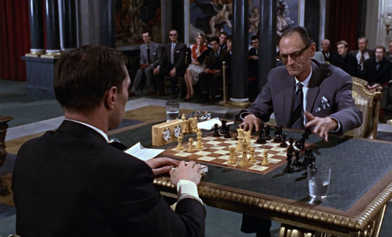 The chess scene in the movie "From Russia With Love"