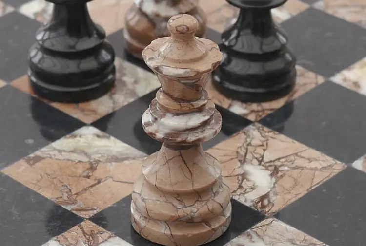 Chess Board Marble Greek Handmade Unique Piece