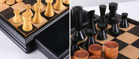 Modern Chess & Checkers Set with Storage