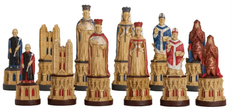 The Canterbury Cathedral Chess Set - SAC Hand-Decorated