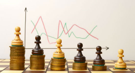 Chess Pawns On Coins
