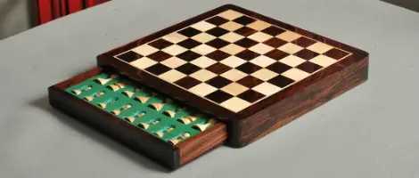 Wooden Chess Pieces With Board Classic Professional Portable Travel Game For All 